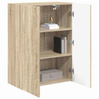 Produktbild för TV Vägghylla Sonoma-ek 59,5 x 31 x 80 cm Konstruerat trä