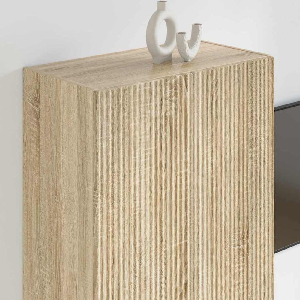 Produktbild för TV Vägghylla Sonoma-ek 59,5 x 31 x 80 cm Konstruerat trä