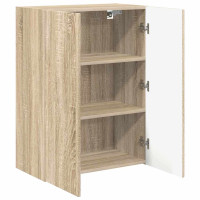 Produktbild för TV Vägghylla Sonoma-ek 59,5 x 31 x 80 cm Konstruerat trä