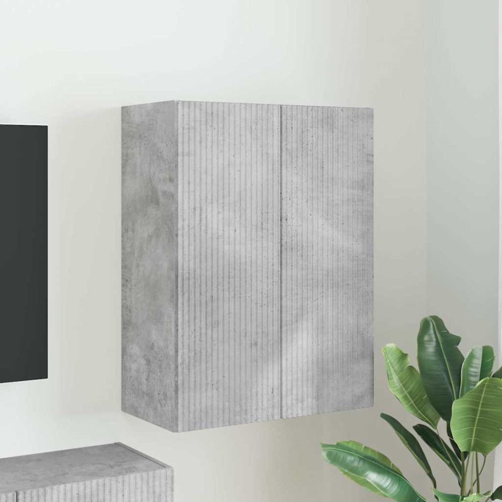 Produktbild för TV Vägghylla Betonggrå 59,5 x 31 x 80 cm Konstruerat trä