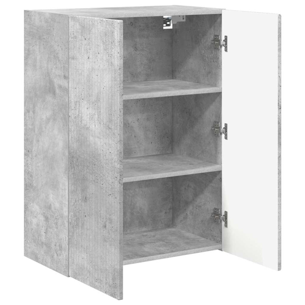 Produktbild för TV Vägghylla Betonggrå 59,5 x 31 x 80 cm Konstruerat trä