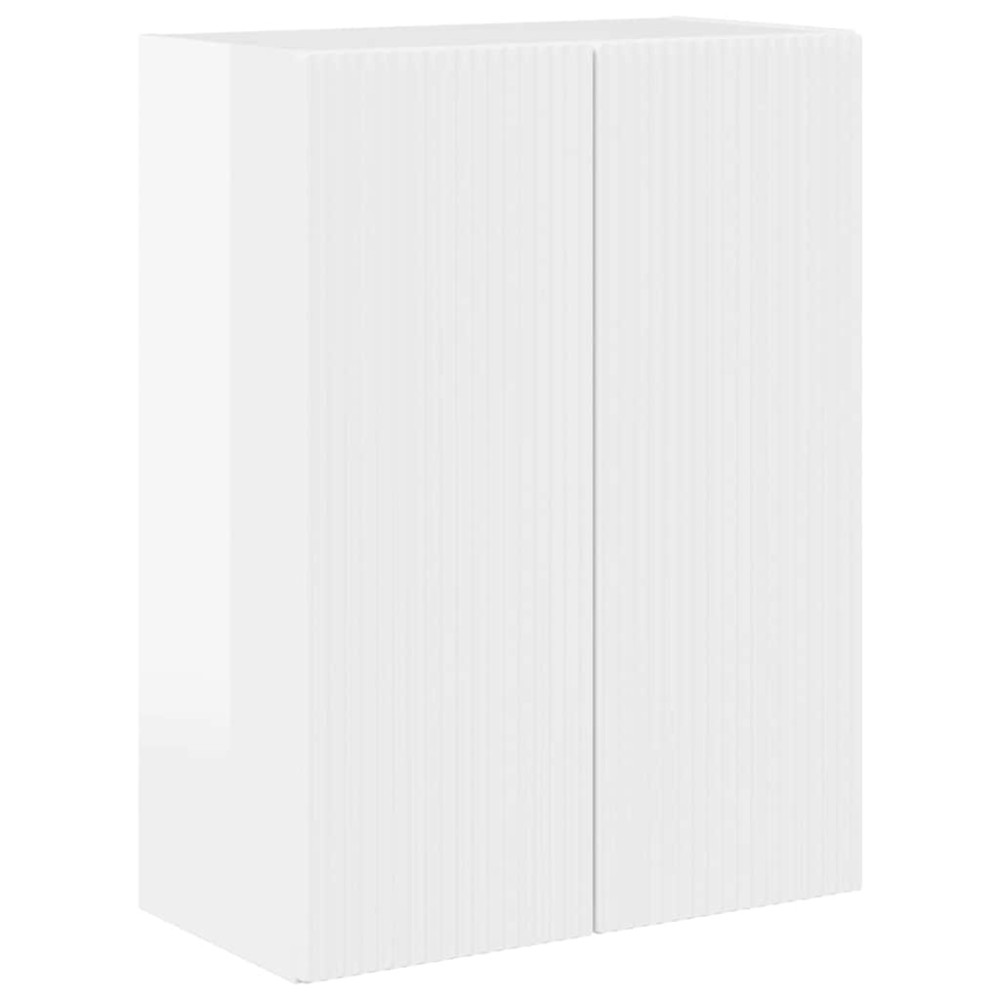 Produktbild för TV Vägghylla Högblanka vita 59,5 x 31 x 80 cm Konstruerat trä