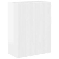 Produktbild för TV Vägghylla Högblanka vita 59,5 x 31 x 80 cm Konstruerat trä