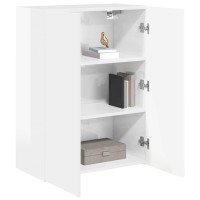 Produktbild för TV Vägghylla Högblanka vita 59,5 x 31 x 80 cm Konstruerat trä