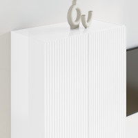 Produktbild för TV Vägghylla Högblanka vita 59,5 x 31 x 80 cm Konstruerat trä