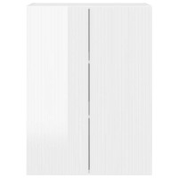 Produktbild för TV Vägghylla Högblanka vita 59,5 x 31 x 80 cm Konstruerat trä