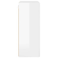 Produktbild för TV Vägghylla Högblanka vita 59,5 x 31 x 80 cm Konstruerat trä