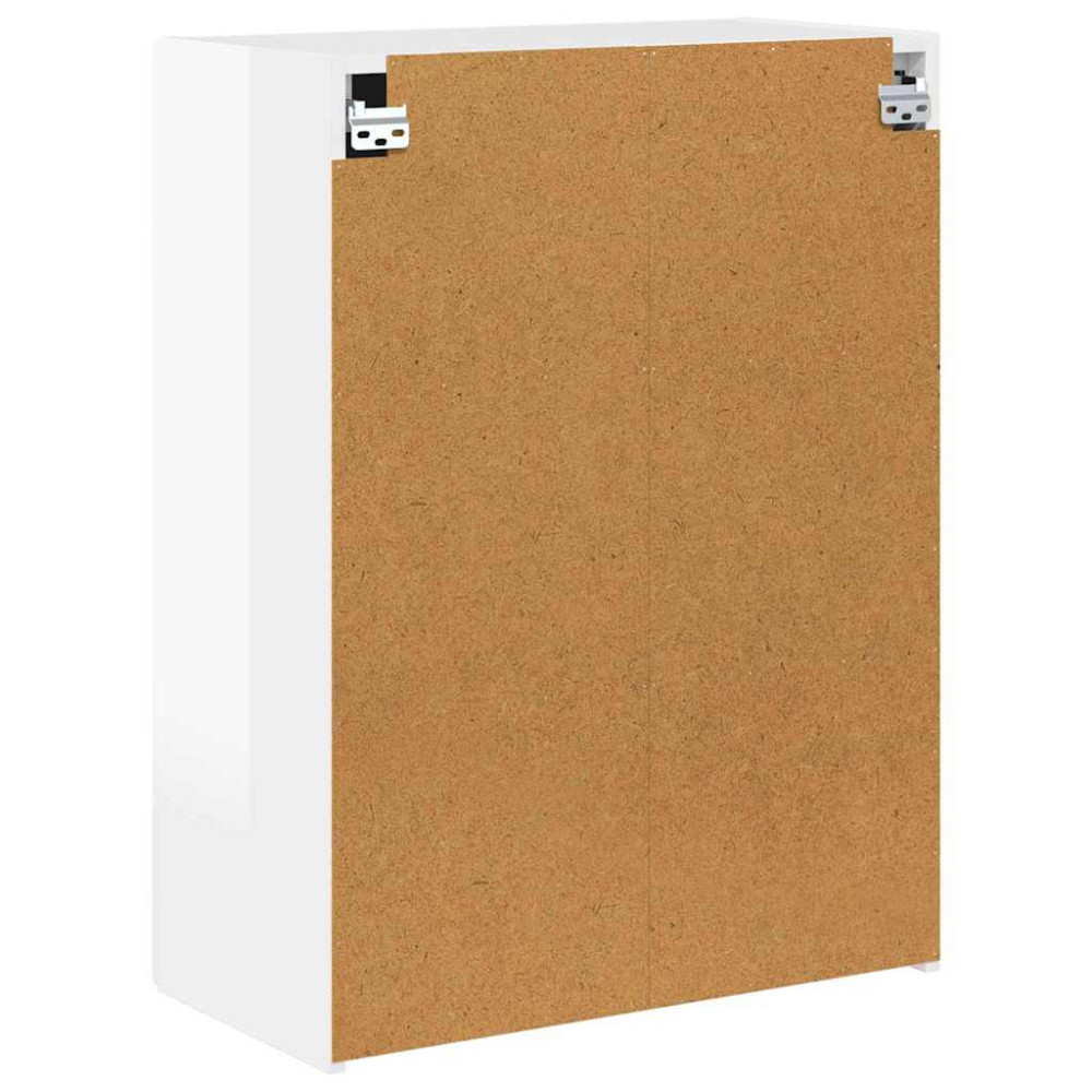 Produktbild för TV Vägghylla Högblanka vita 59,5 x 31 x 80 cm Konstruerat trä