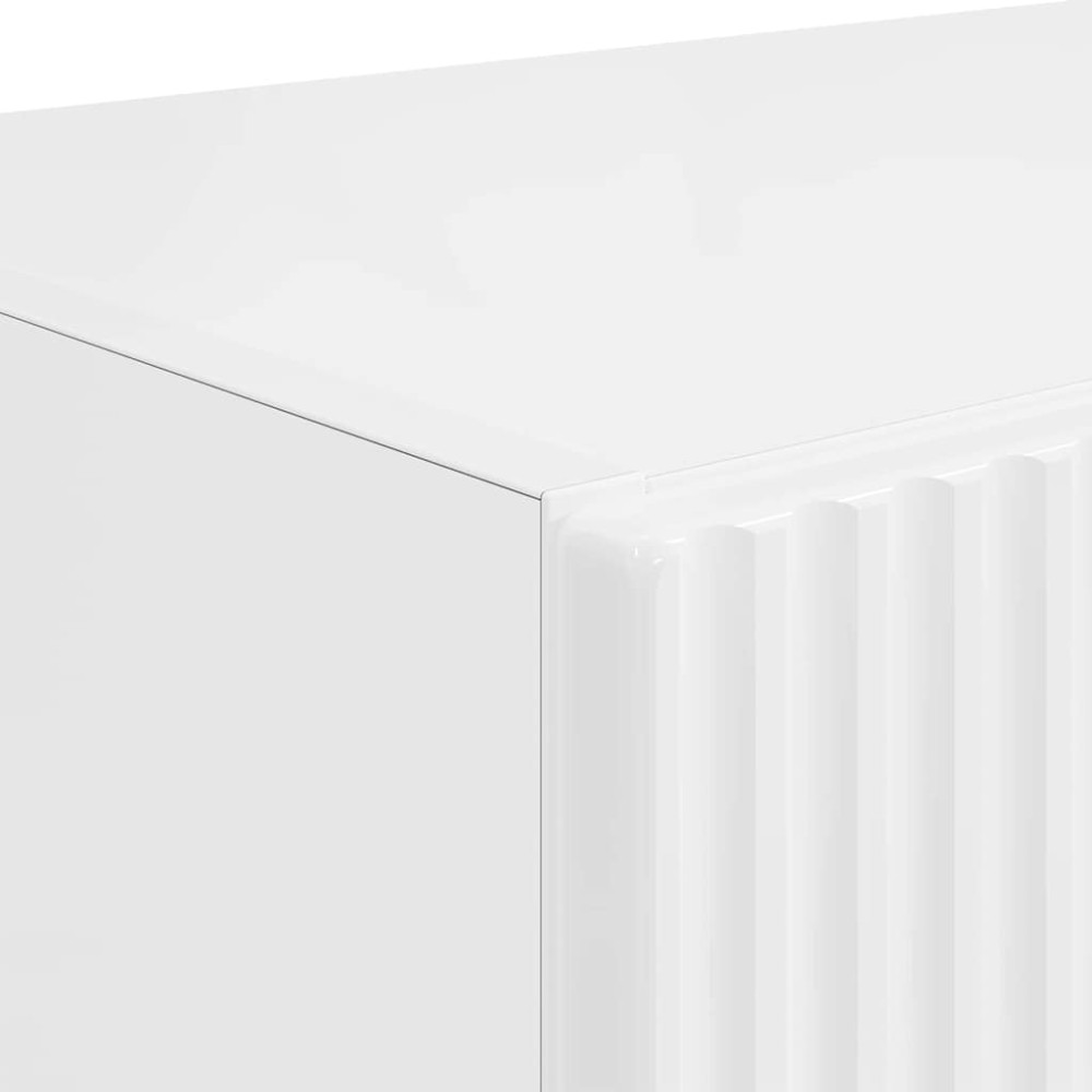 Produktbild för TV Vägghylla Högblanka vita 59,5 x 31 x 80 cm Konstruerat trä