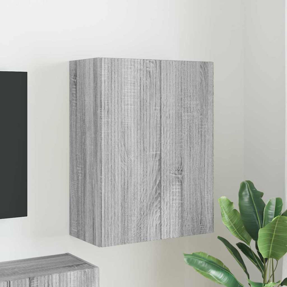 Produktbild för TV Vägghylla Grå Sonoma 59,5 x 31 x 80 cm Konstruerat trä