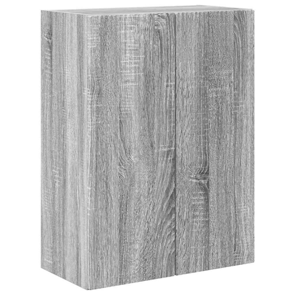 Produktbild för TV Vägghylla Grå Sonoma 59,5 x 31 x 80 cm Konstruerat trä