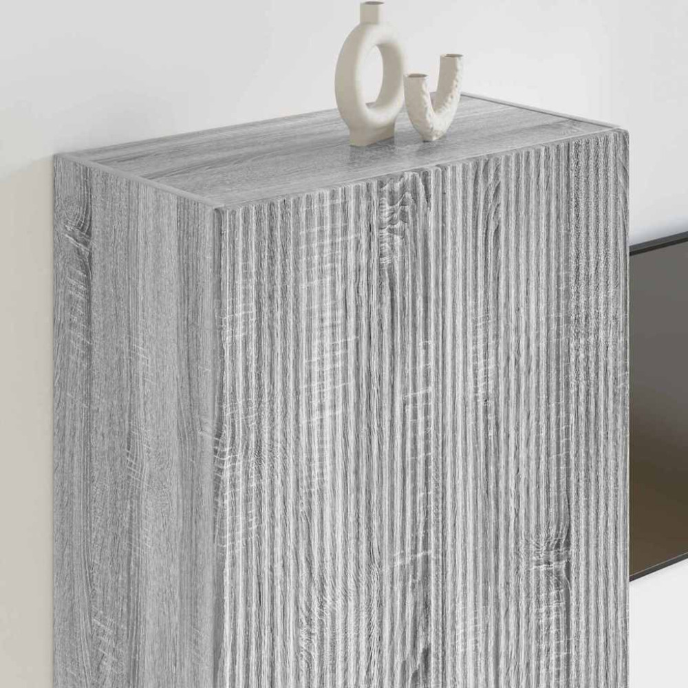 Produktbild för TV Vägghylla Grå Sonoma 59,5 x 31 x 80 cm Konstruerat trä
