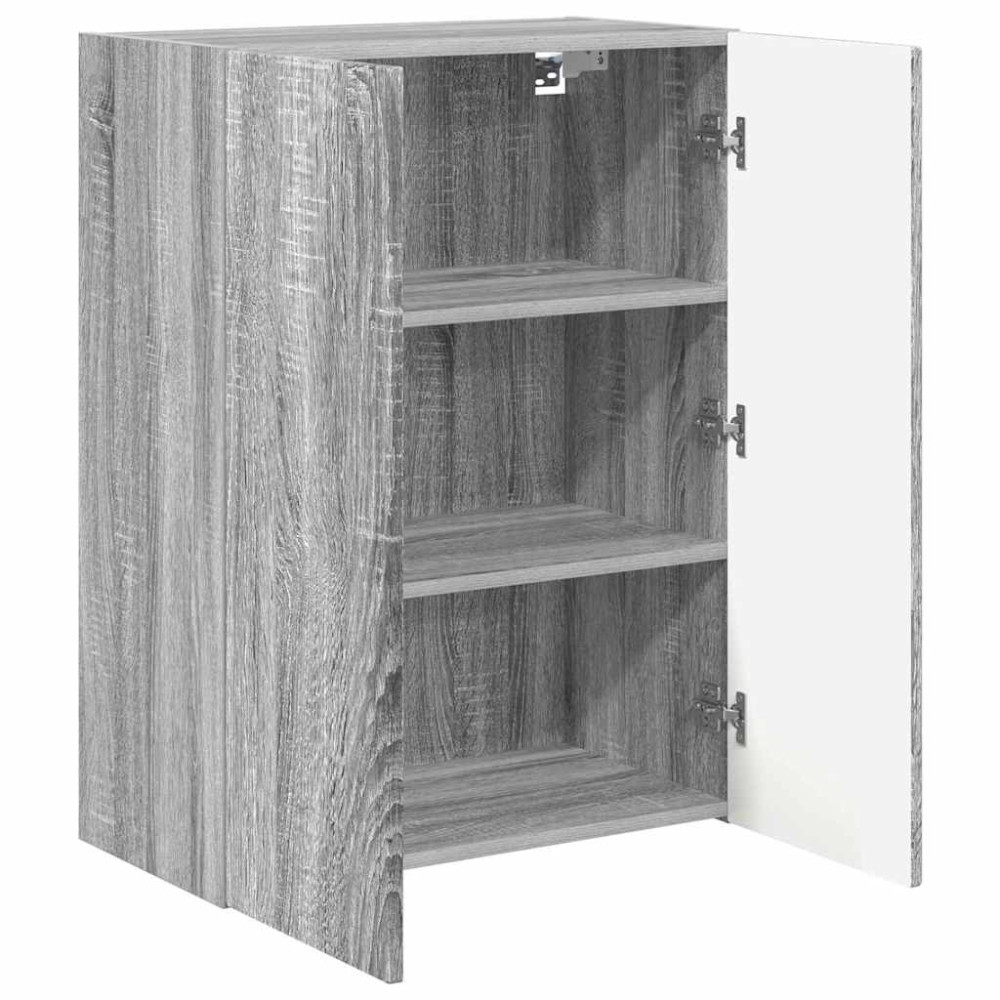 Produktbild för TV Vägghylla Grå Sonoma 59,5 x 31 x 80 cm Konstruerat trä