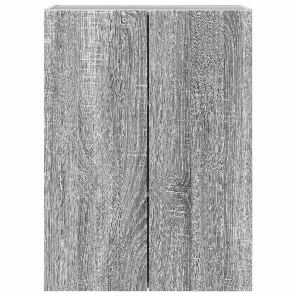 Produktbild för TV Vägghylla Grå Sonoma 59,5 x 31 x 80 cm Konstruerat trä