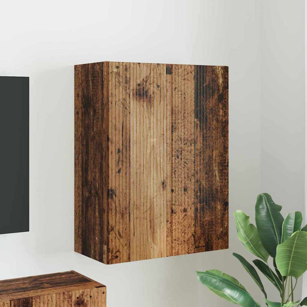 Produktbild för TV Vägghylla Gammalt trä 59,5 x 31 x 80 cm Konstruerat trä
