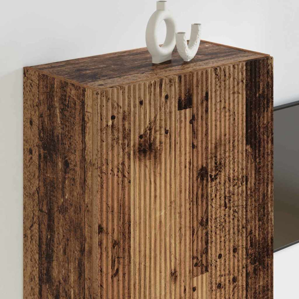 Produktbild för TV Vägghylla Gammalt trä 59,5 x 31 x 80 cm Konstruerat trä