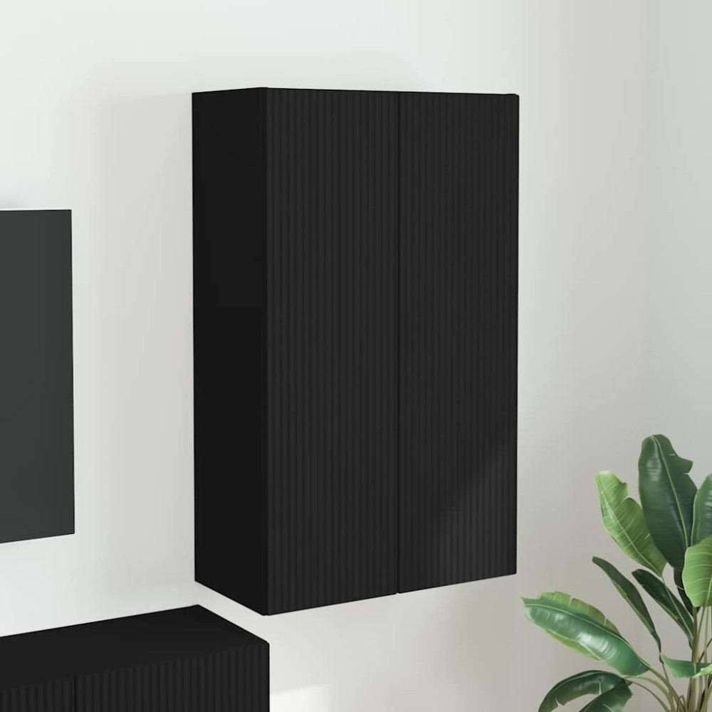 Produktbild för TV Vägghylla Svart 59,5 x 31 x 100 cm Konstruerat trä