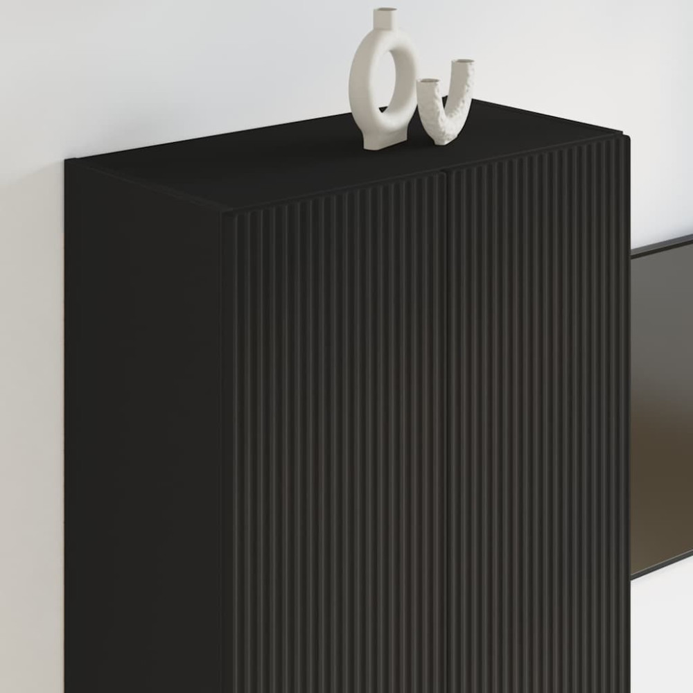 Produktbild för TV Vägghylla Svart 59,5 x 31 x 100 cm Konstruerat trä