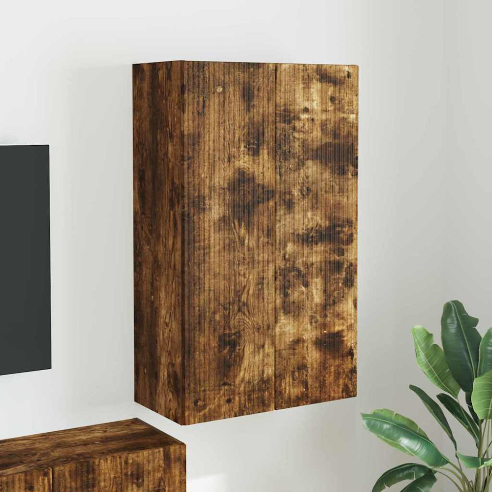 Produktbild för TV Vägghylla Rökt ek 59,5 x 31 x 100 cm Konstruerat trä