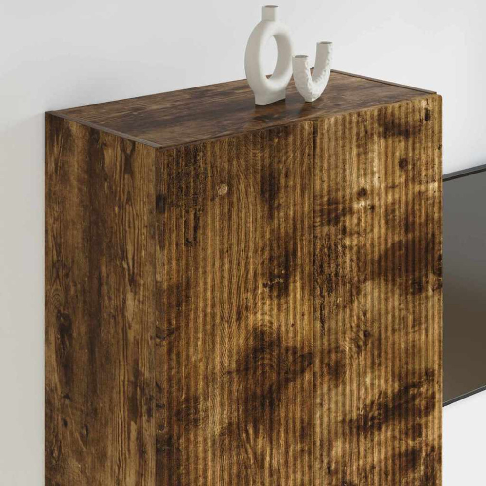 Produktbild för TV Vägghylla Rökt ek 59,5 x 31 x 100 cm Konstruerat trä
