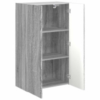 Produktbild för TV Vägghylla Grå Sonoma 59,5 x 31 x 100 cm Konstruerat trä