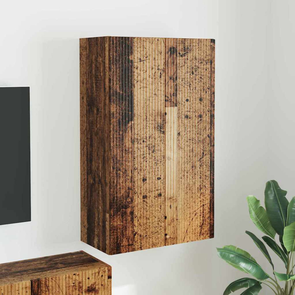 Produktbild för TV Vägghylla Gammalt trä 59,5 x 31 x 100 cm Konstruerat trä