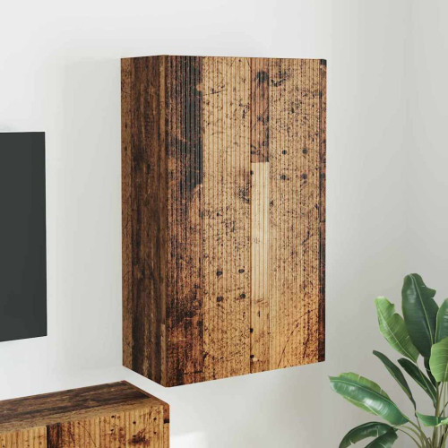vidaXL TV Vägghylla Gammalt trä 59,5 x 31 x 100 cm Konstruerat trä