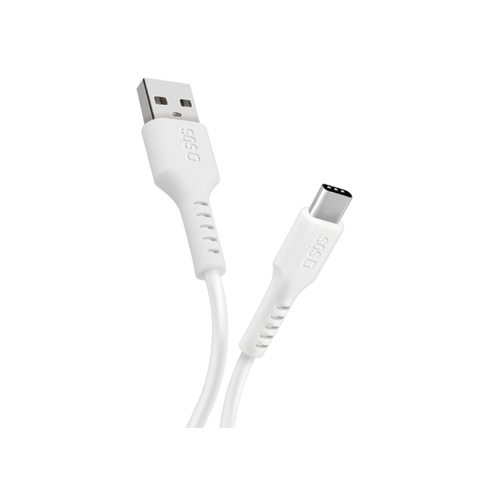 Produktbild för SBS TECABLEMICROC10W, 1 m, USB A, USB C, USB 2.0, 0,48 Gbit/...