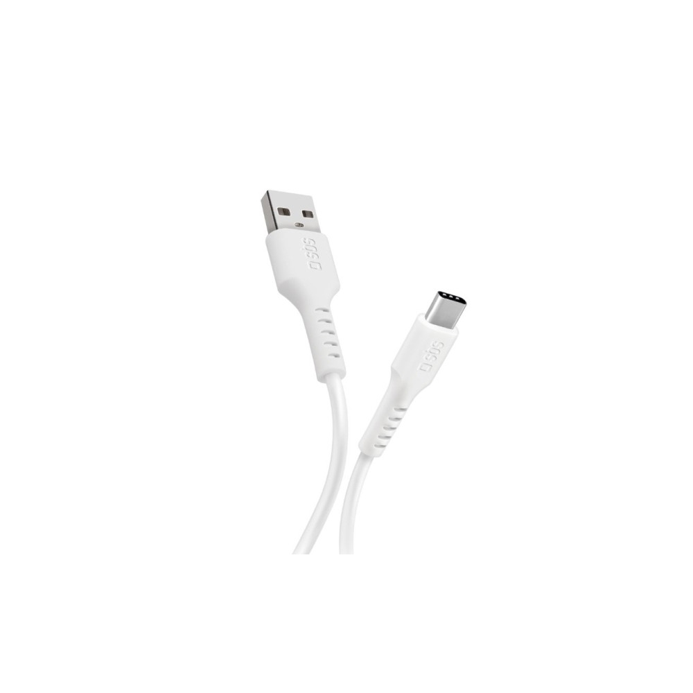 Produktbild för SBS TECABLEMICROC10W, 1 m, USB A, USB C, USB 2.0, 0,48 Gbit/...