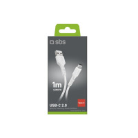 Produktbild för SBS TECABLEMICROC10W, 1 m, USB A, USB C, USB 2.0, 0,48 Gbit/...