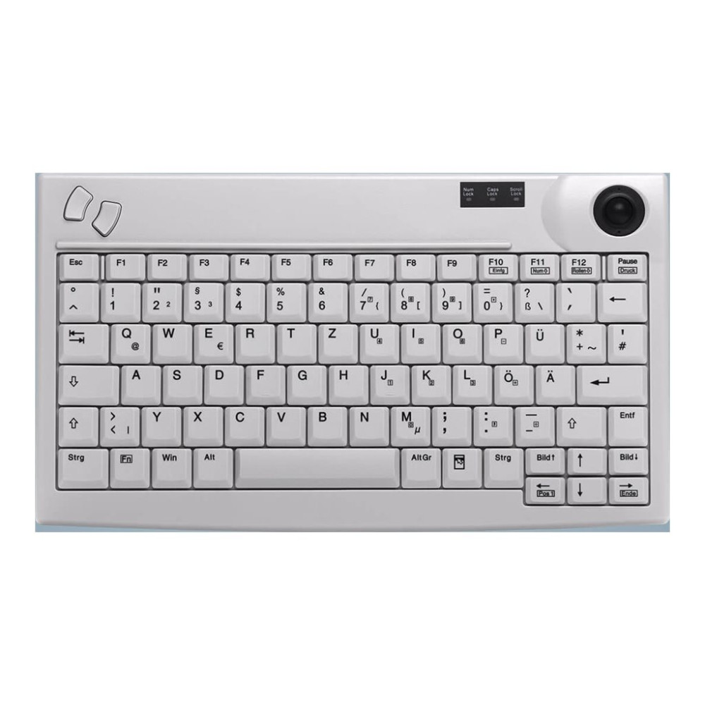 Produktbild för Active Key AK-440-TU - tangentbord - med styrkula - QWERTZ - tysk - ljusgrå Inmatningsenhet
