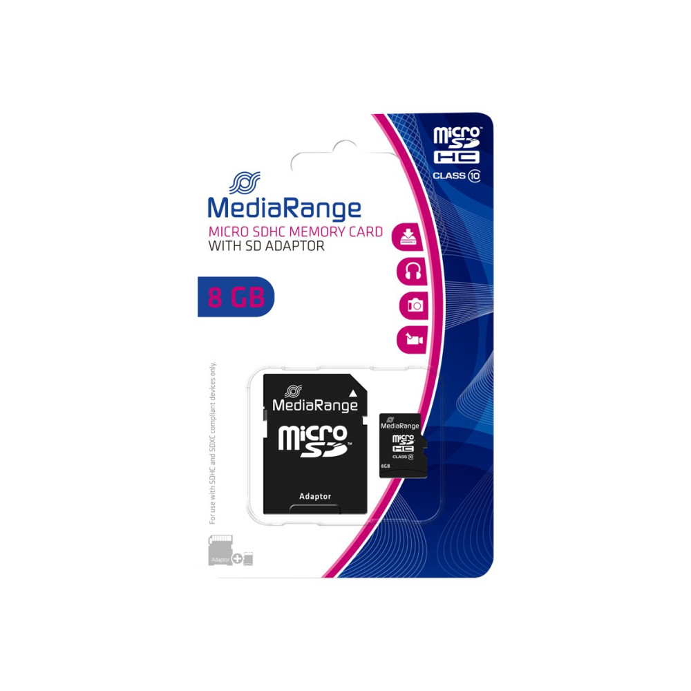 Produktbild för MediaRange - flash-minneskort - 8 GB - microSDHC