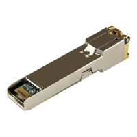 Produktbild för StarTech.com MSA Uncoded Compatible SFP Module, 1000BASE-TX, SFP to RJ45 (Copper) Cat6/Cat5e, 1GE Gigabit Ethernet SFP, RJ-45 (Copper) 100m, 1Gbps/1000Mbps Mini GBIC Transceiver SFP Module - Lifetime Warranty (SFP1000TXST) - SFP-sändar/mottagarmodul (mini