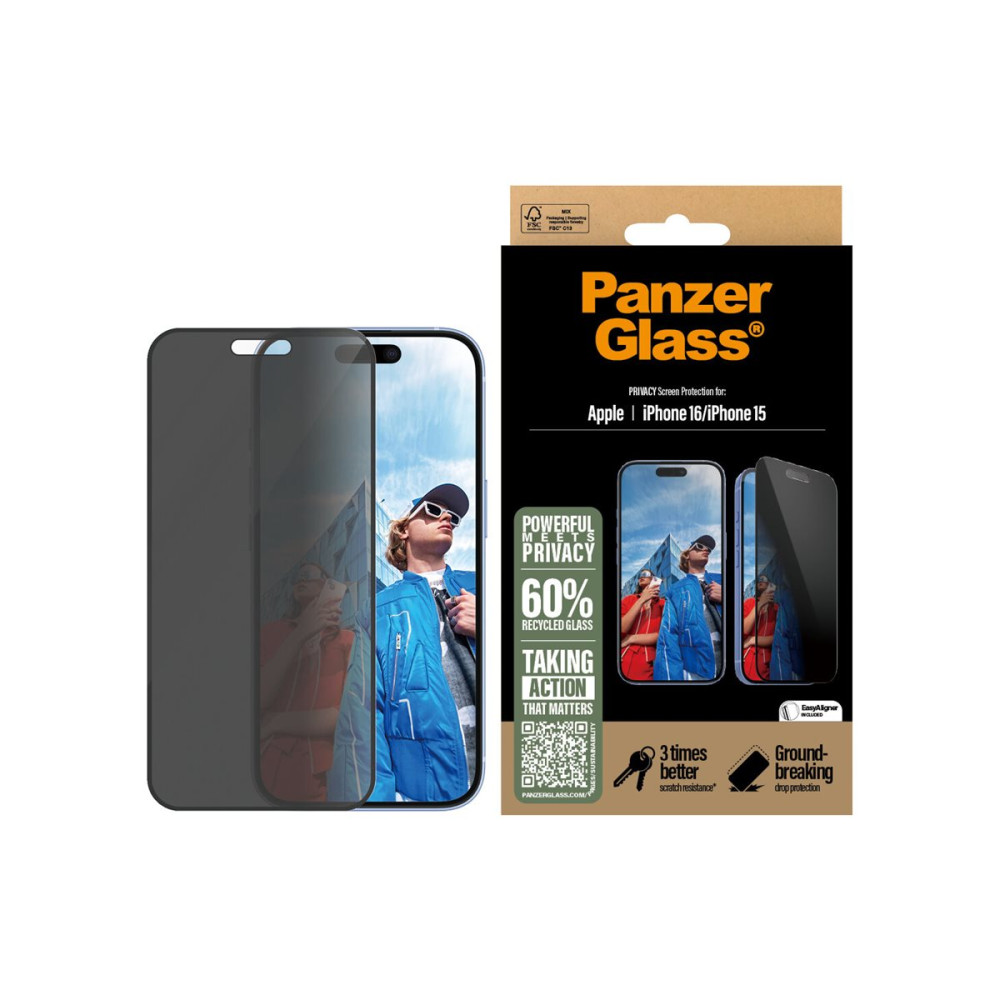 Produktbild för PanzerGlass - skärmskydd för mobiltelefon - ultrabred passning
