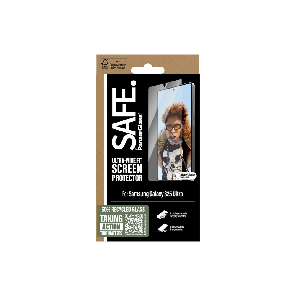 Produktbild för SAFE. by PanzerGlass - skärmskydd för mobiltelefon - ultrabred passning med EasyAligner