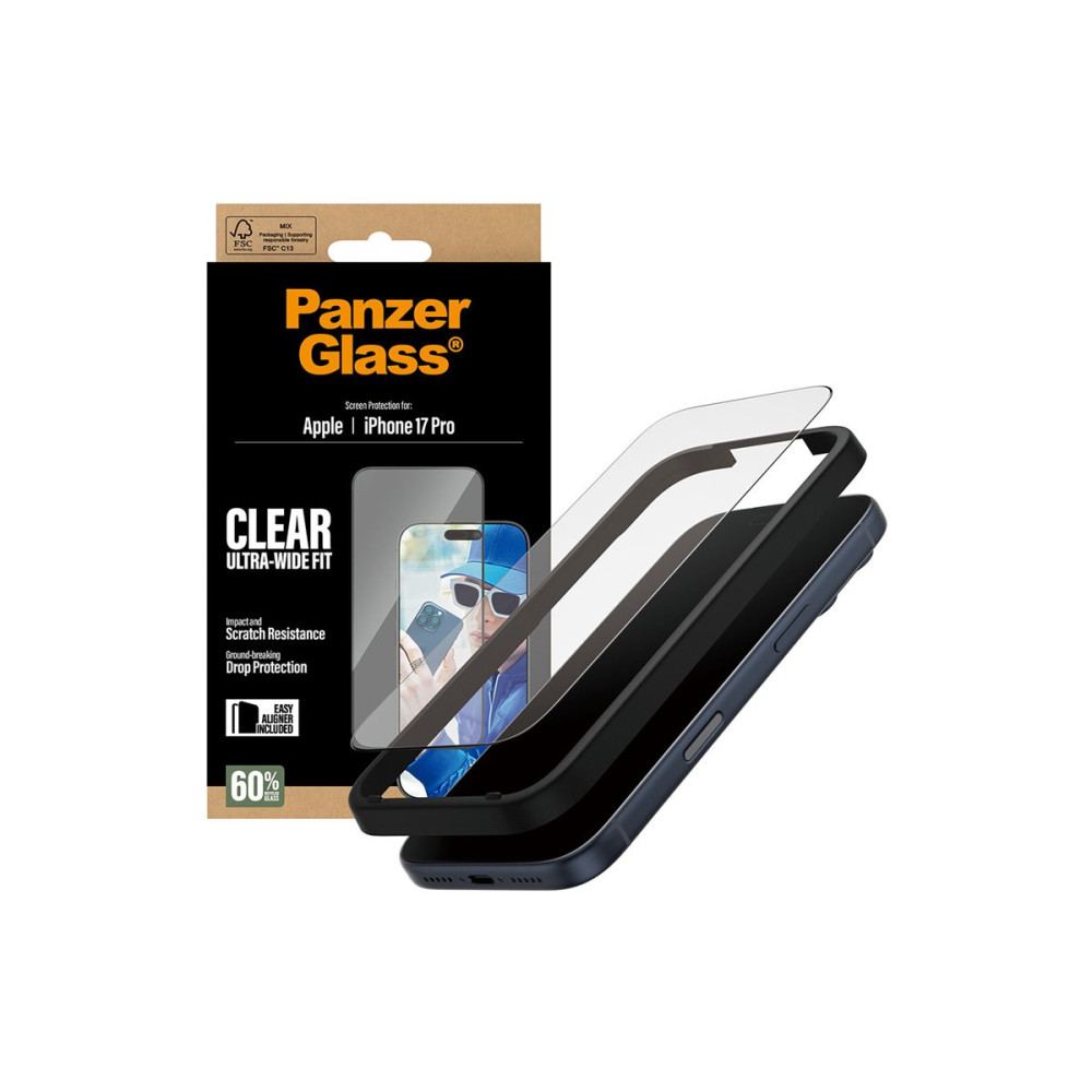 Produktbild för PanzerGlass - skärmskydd för mobiltelefon - ultrabred passning med EasyAligner