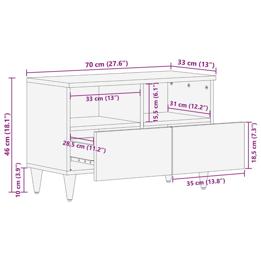 Produktbild för Förvaringsskåp med låda Flerfärgsdesign 70 x 33,5 x 46 cm