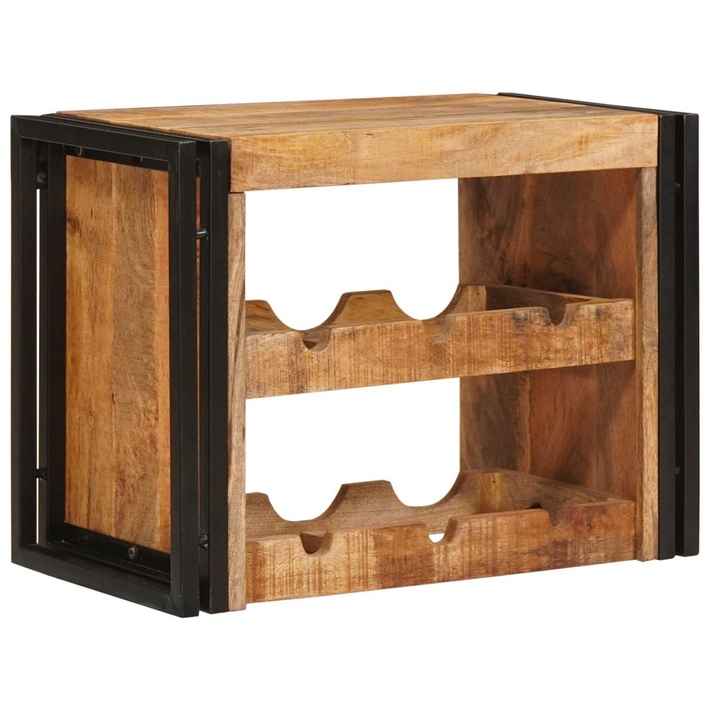 Produktbild för Vinställ Brun 60 x 45 x 33 cm Solid Grov Mangoträ