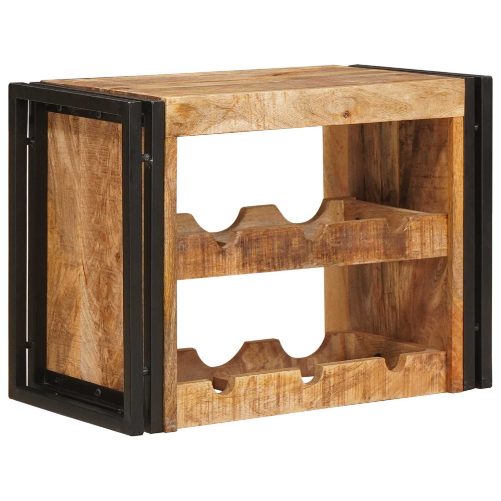 Produktbild för Vinställ Brun 60 x 45 x 33 cm Solid Grov Mangoträ