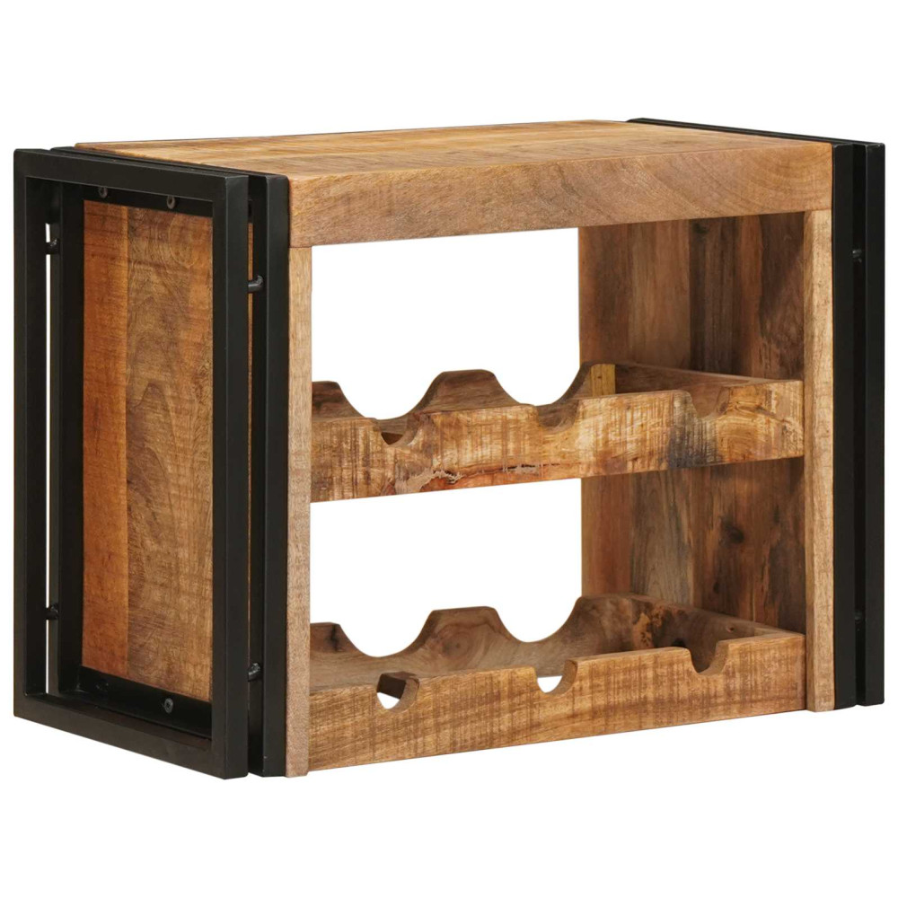 Produktbild för Vinställ Brun 60 x 45 x 33 cm Solid Grov Mangoträ