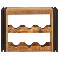 Produktbild för Vinställ Brun 60 x 45 x 33 cm Solid Grov Mangoträ
