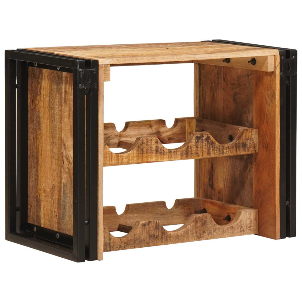 Produktbild för Vinställ Brun 60 x 45 x 33 cm Solid Grov Mangoträ