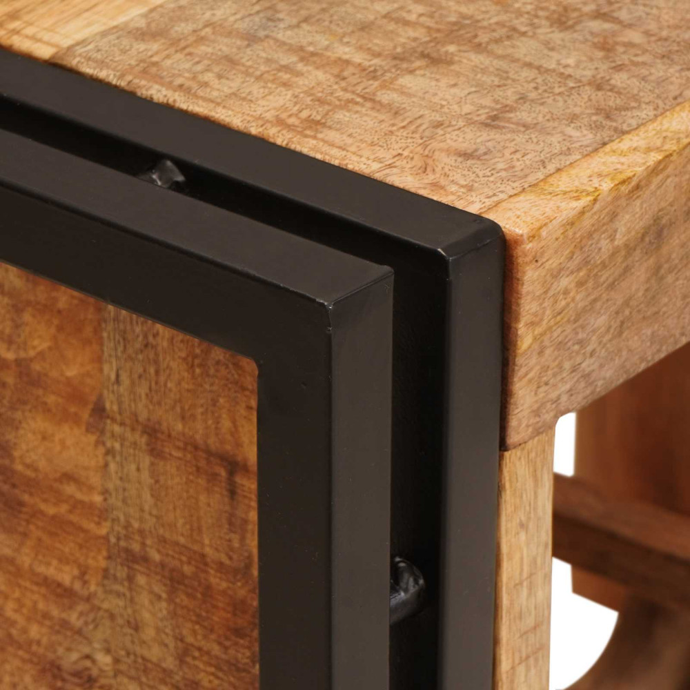 Produktbild för Vinställ Brun 60 x 45 x 33 cm Solid Grov Mangoträ