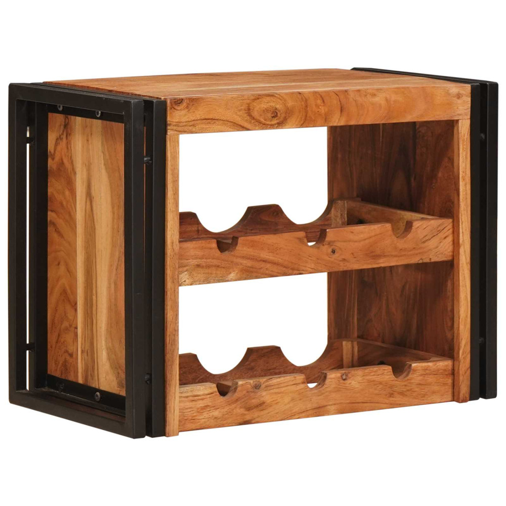 Produktbild för Vinställ Brun 60 x 45 x 33 cm Massivt Akaciaträ