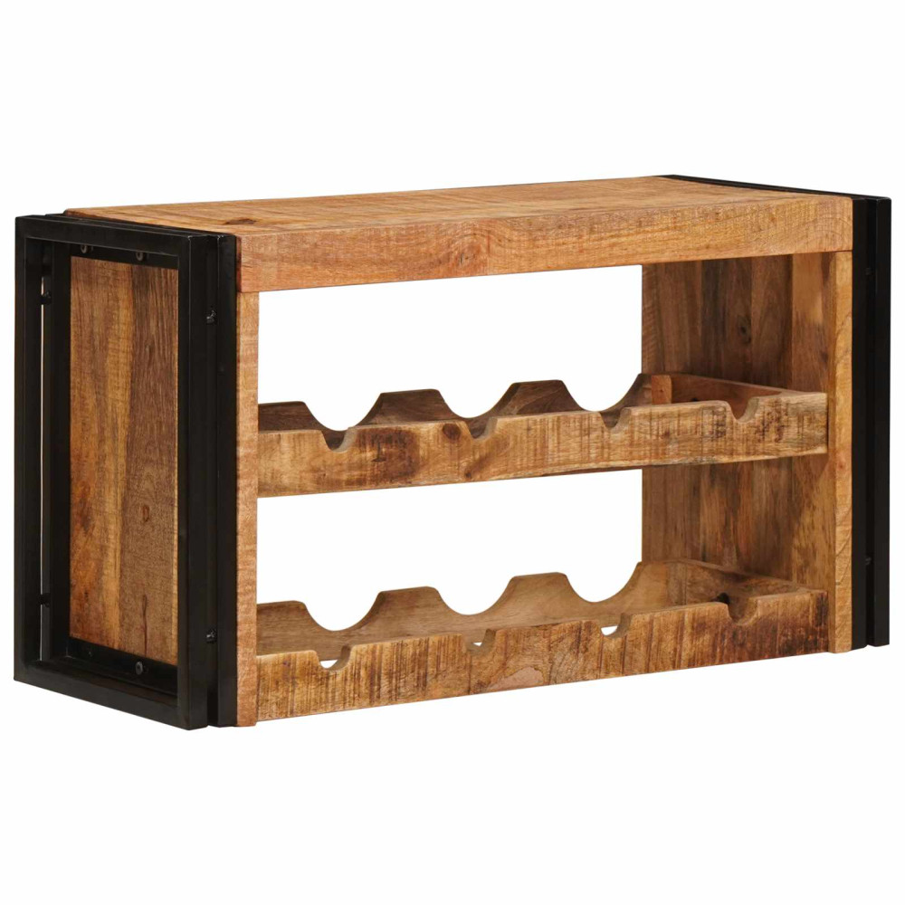 Produktbild för Vinställ Brun 80 x 45 x 33 cm Solid Grov Mangoträ