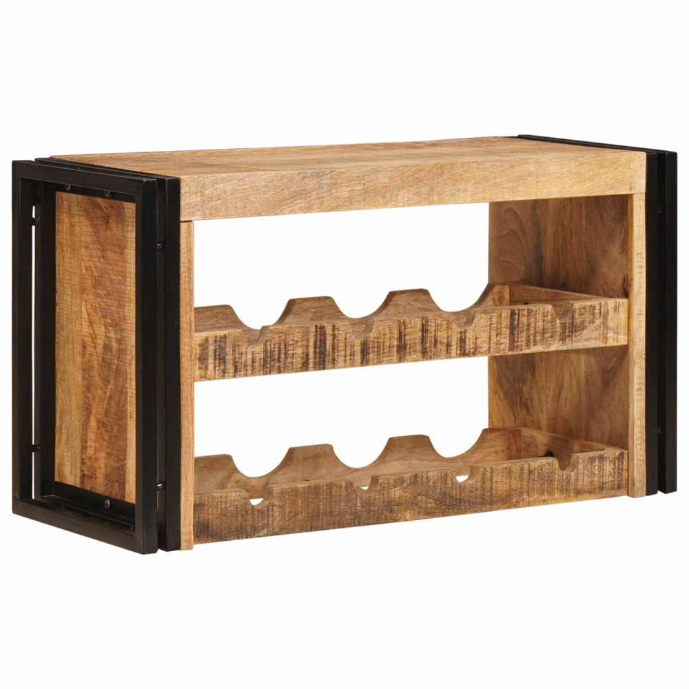 Produktbild för Vinställ Brun 80 x 45 x 33 cm Solid Grov Mangoträ