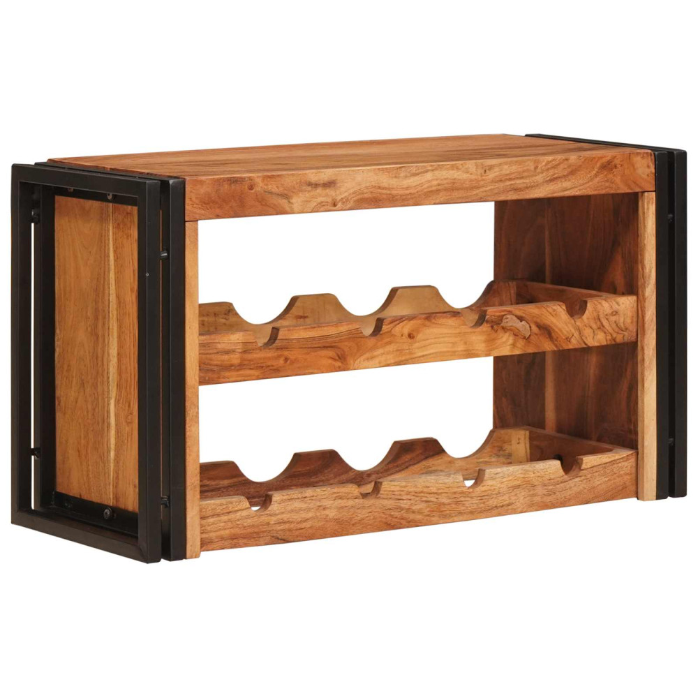 Produktbild för Vinställ Brun 80 x 45 x 33 cm Massivt Akaciaträ