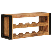 Produktbild för Vinställ Brun 100 x 45 x 33 cm Solid Grov Mangoträ