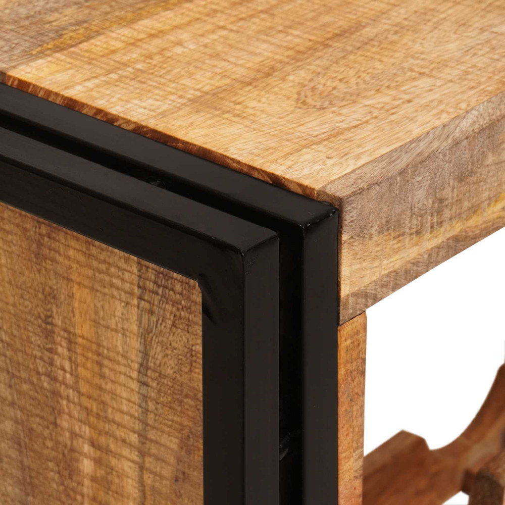 Produktbild för Vinställ Brun 100 x 45 x 33 cm Solid Grov Mangoträ