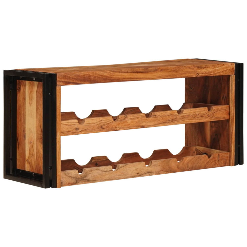 Produktbild för Vinställ Brun 100 x 45 x 33 cm Massivt Akaciaträ
